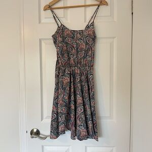 Aqua Pink Paisley Dress XS